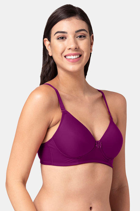 Tweens Padded Non Wired Full Coverage T-Shirt Bra - Dark Purple — image 4
